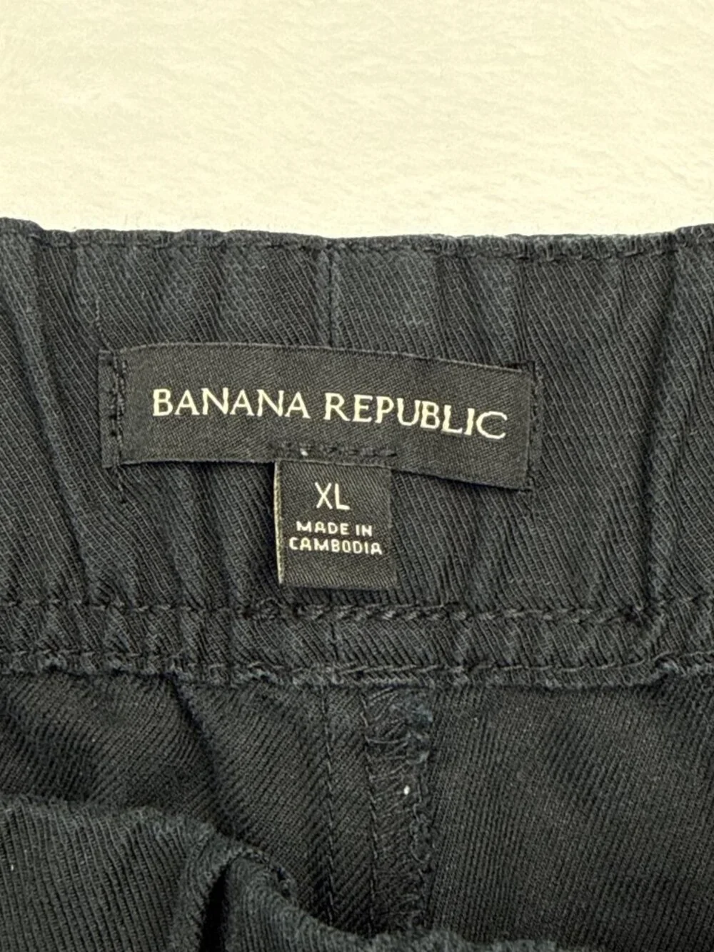 Banana Republic Black Relaxed Fit Linen Blend Drawstring Pants XL